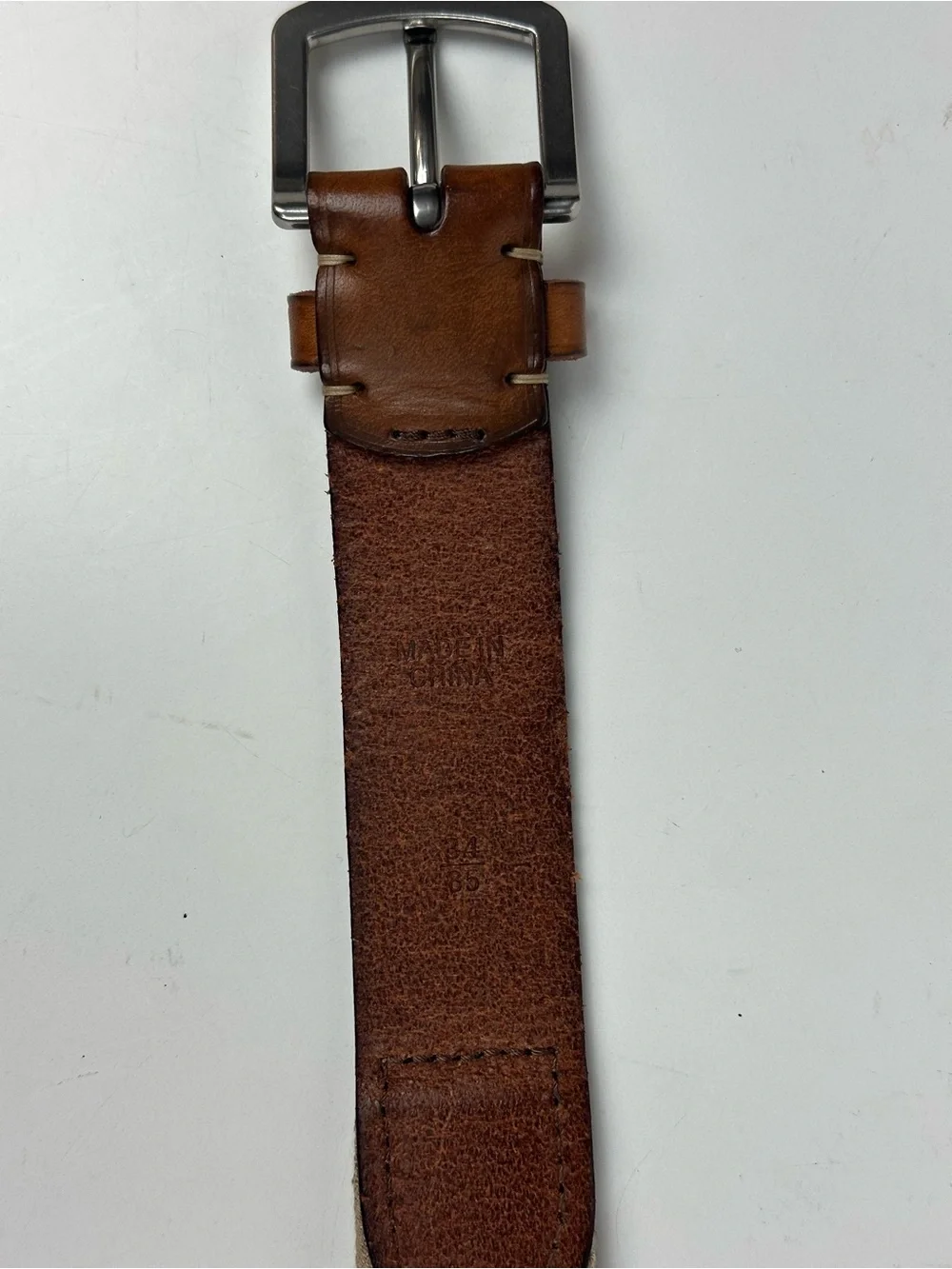 Polo by Ralph Lauren Tan and Navy Striped Canvas Belt with Brown Leather